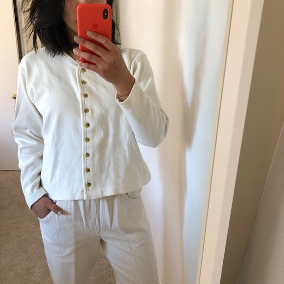 Vintage Button Front Thermal Cardigan Sweater - Picture 2 of 8